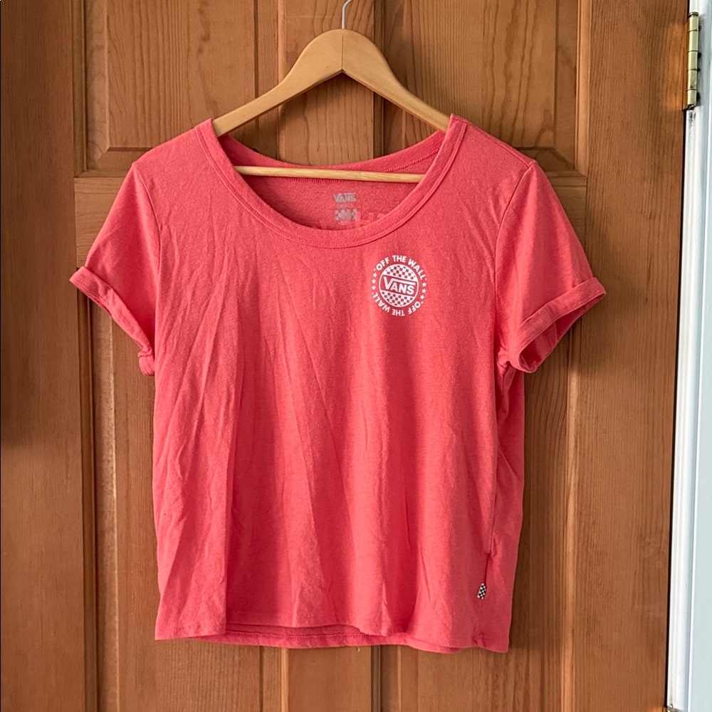 Vans Off the Wall Size Small Women's Short Sleeve Tee in Coral